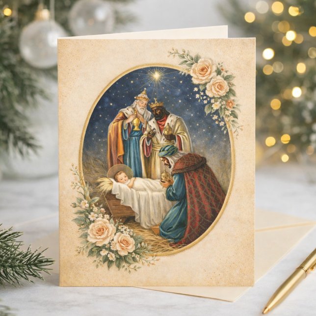 Religious Epiphany Three Kings Prayer Jesus Holiday Card (Creator Uploaded)