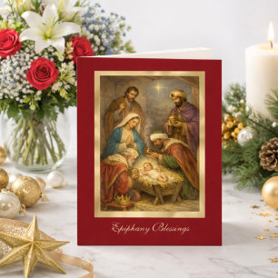 Religious Epiphany Three Kings Prayer Jesus Holiday Card