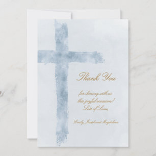 religious event blue cross thank you Card