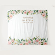 Religious Event, Pink Flowers Baptism Poster