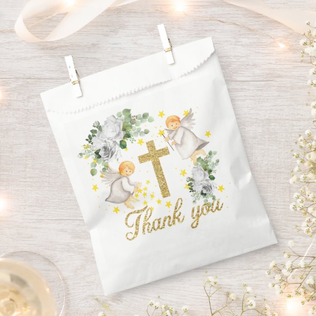 Religious Events Watercolor Angels Thank you Favour Bags (Clipped)