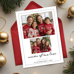 Religious Family Christmas Card Wonder of His Love