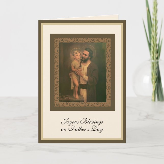 Religious Father's Day Vintage St. Joseph Prayer   Card (Front)