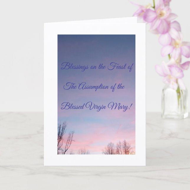  Religious, Feast of the Assumption, Card (Orchid)