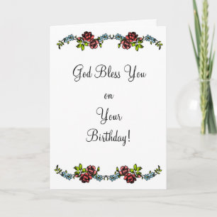 Religious Floral Birthday Card