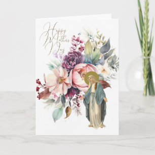 Religious Floral Mothers Day Prayer Card