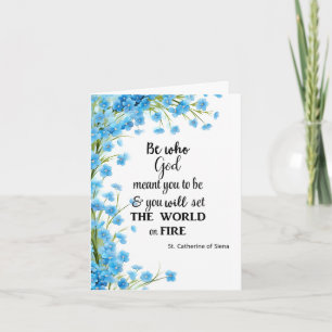 Religious Floral St. Catherine of Siena Quote Card