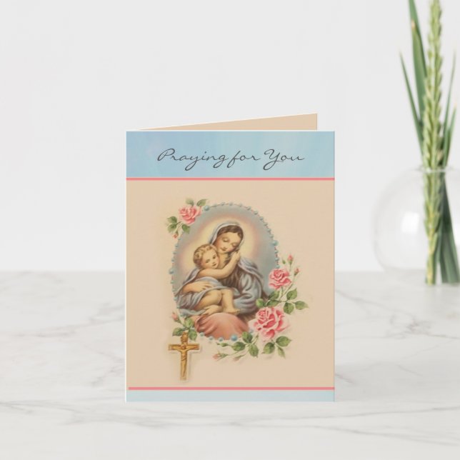 Religious Friendship Prayer Virgin Mary  Card (Front)