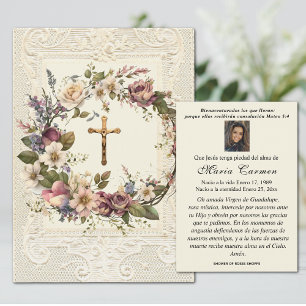 Religious Funeral Crucifix Floral Wreath 