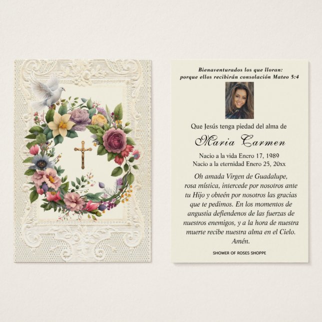 Religious Funeral Crucifix Floral Wreath  (Front & Back)