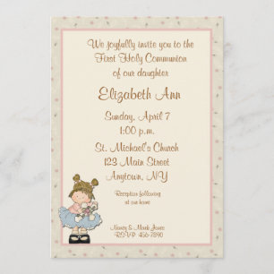 Religious Girl Cross Invitation