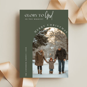 Religious Glory To God Christmas Arch Photo Holiday Card