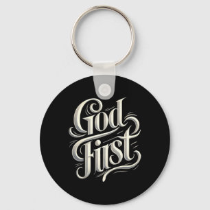 Religious God First Faith Based New Believer Cloth Key Ring