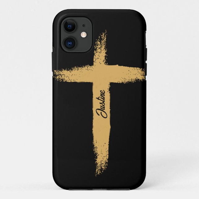 Religious Gold Cross Case-Mate iPhone Case (Back)