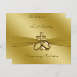 Religious Golden 50th Wedding Anniversary Invite