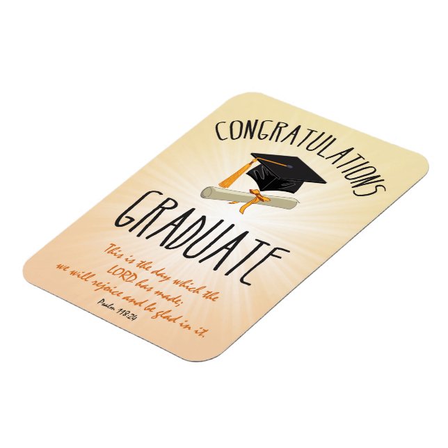 Religious Graduation Gold Starburst with Black Cap Magnet (Left Side)