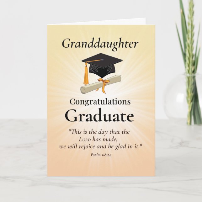 Religious Granddaughter Graduation Congratulations Card (Front)
