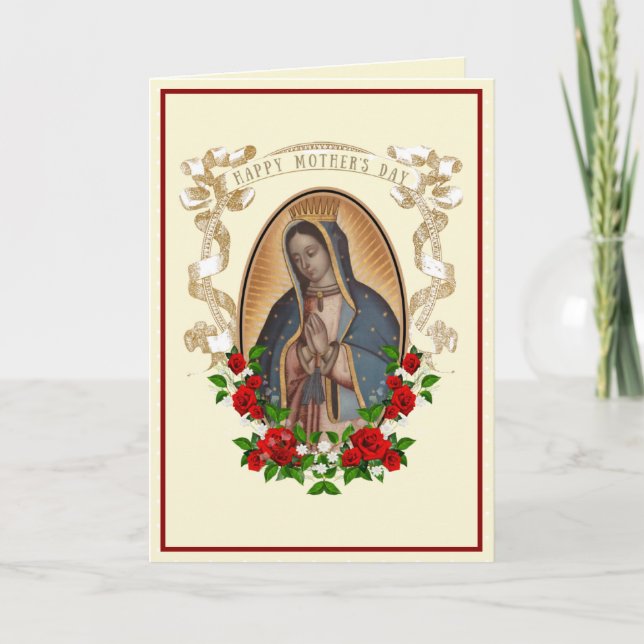 Religious Guadalupe Virgin Mary Mothers Day Card (Front)