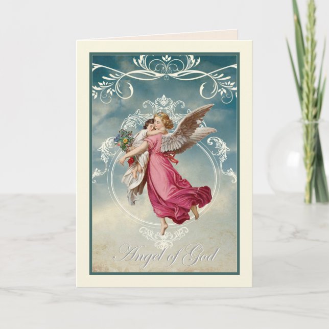 Religious Guardian Angel Scripture Verse Card (Front)
