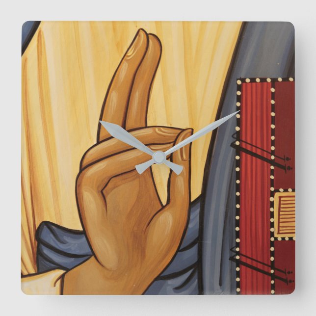 Religious Hand Signal Art Square Wall Clock (Front)