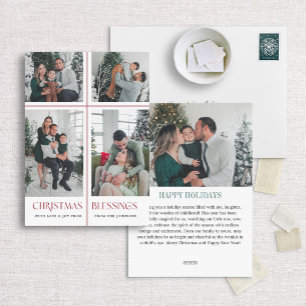 Religious Holiday Photo Card with Ribbon Cross