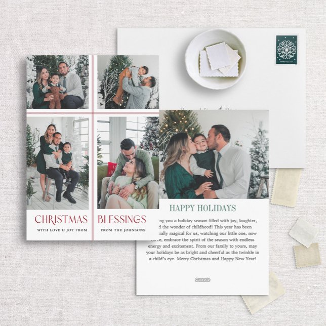 Religious Holiday Photo Card with Ribbon Cross (Creator Uploaded)