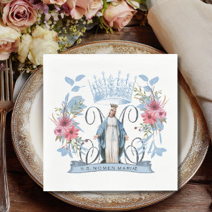 Religious Holy Name of Virgin Mary Catholic Napkin