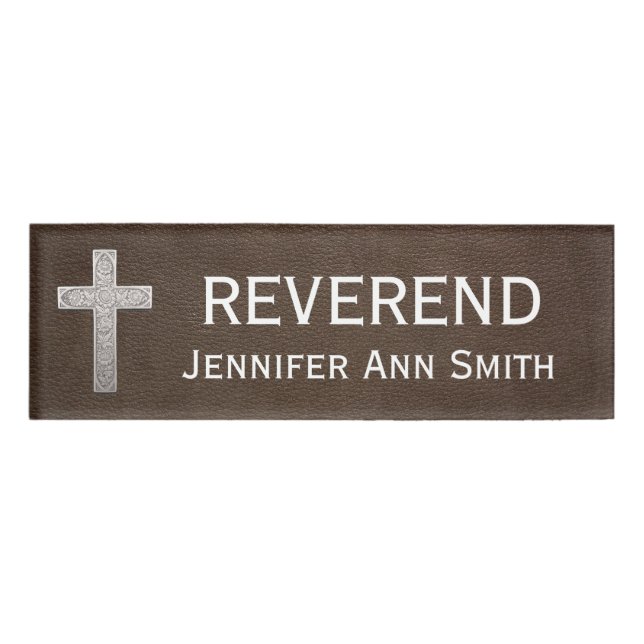 Religious Honorific Title Reverend Name Tag (Front)