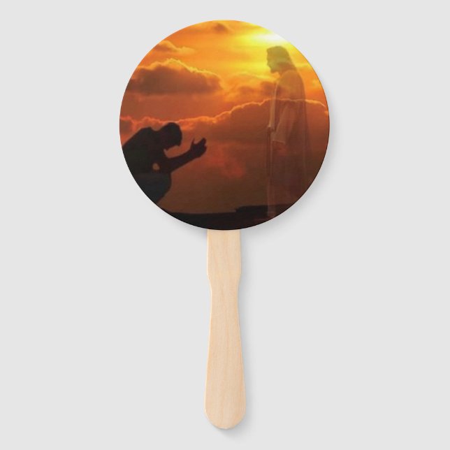 Religious Jesus Hand fan (Back)