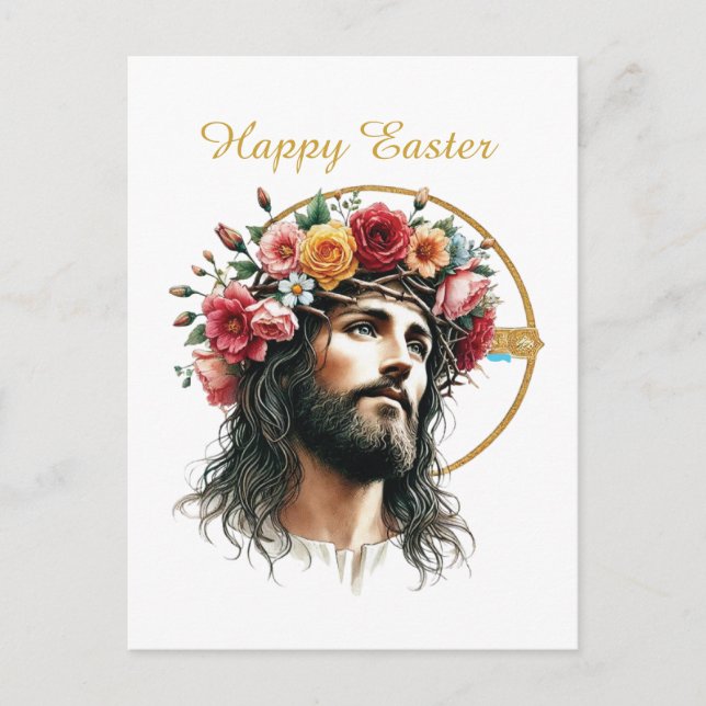 Religious Jesus Happy Easter  Holiday Postcard (Front)