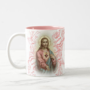 Religious Jesus I trust in Thee Mercy Two-Tone Coffee Mug