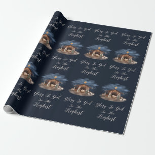 Religious Jesus Nativity Christian Wrapping Paper