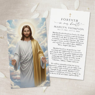Religious Jesus Remembrance Funeral Prayer Card