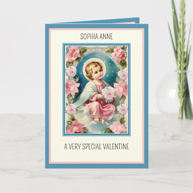 Religious Jesus  Valentine for Boy or Girl Holiday Card (Front)