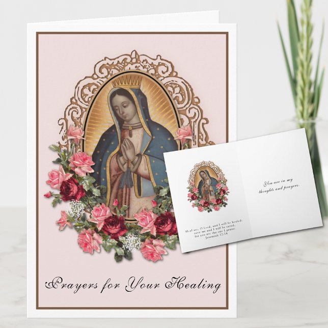 Religious Lady of Guadalupe for Healing Card (Our Lady of Guadalupe Healing Prayer Greeting Get Well card)