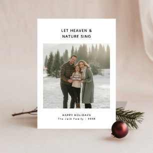 Religious Let Heaven & Nature Sing Family Photo Holiday Card