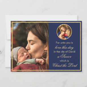 Religious Madonna & Child Photo Catholic Christmas Holiday Card