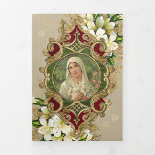 Religious Mass Offering Virgin Mary Tri-Fold Card
