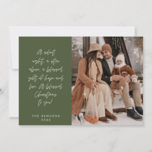 Religious, Merry Christmas, Christian Family Photo Holiday Card