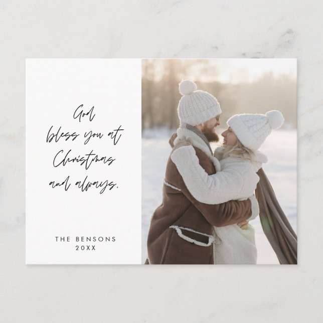 Religious, Merry Christmas, Christian Family Photo Postcard (Front)