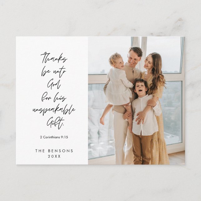 Religious, Merry Christmas, Christian Family Photo Postcard (Front)