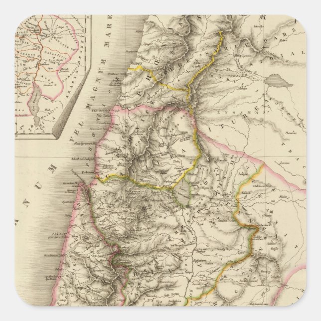 Religious Middle East atlas map Square Sticker (Front)