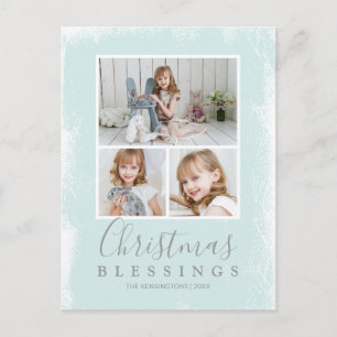 Religious Mint Green Photo Modern Christmas Holiday Postcard