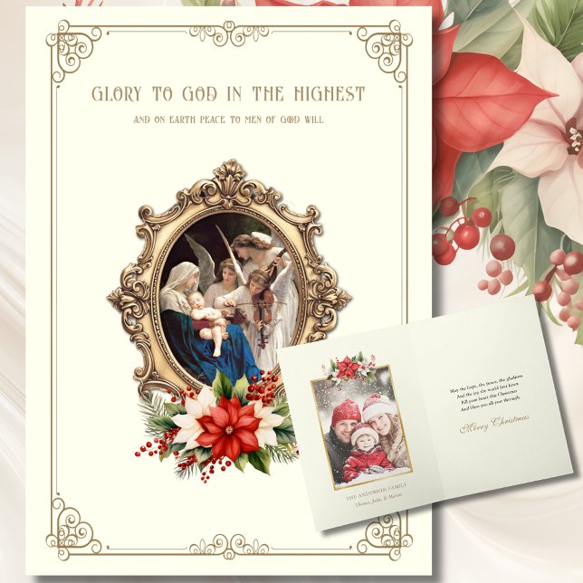 Religious Mother Mary  Angels Baby Jesus Photo Holiday Card (Creator Uploaded)