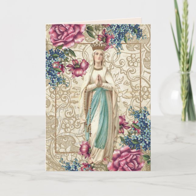 Religious Mothers Day Blessed Virgin Mary Card (Front)