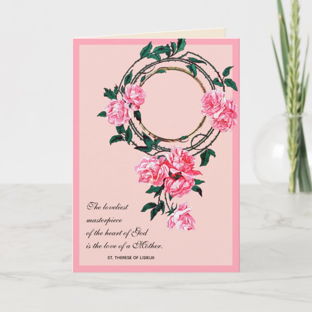 Religious Mothers Day St. Therese Catholic Card (Front)