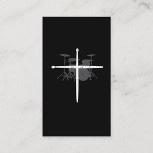 Religious Musician Drum Sticks Cross Drummer Business Card