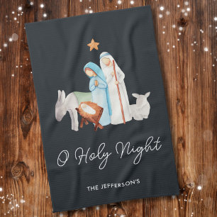 Religious Nativity Manger Christmas  Tea Towel