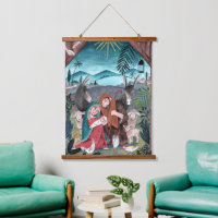 Religious nativity scene Mary & baby Jesus Tapestr