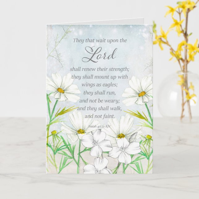 Religious New Year Bible Scripture Isaiah Flowers Card (Yellow Flower)